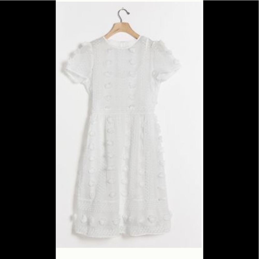 Anthropologie Bonita Textured Mini Dress,Ivory,US0